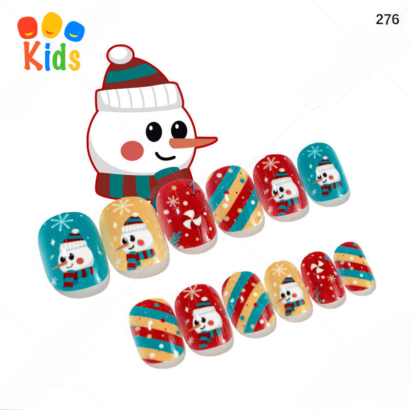 Mini press on nails for kids 24Pcs-12Size PNT-27