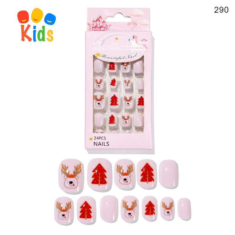 Mini press on nails for kids 24Pcs-12Size PNT-27