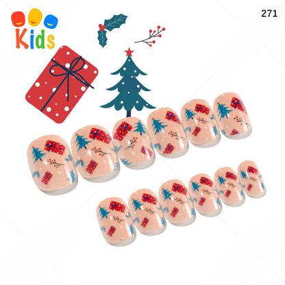 Mini Press On Nails For Kids 24Pcs-12Size