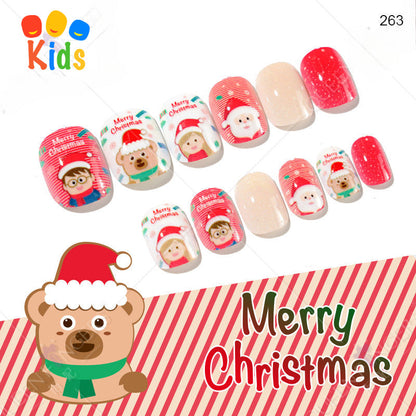 Mini press on nails for kids 24Pcs-12Size PNT-27