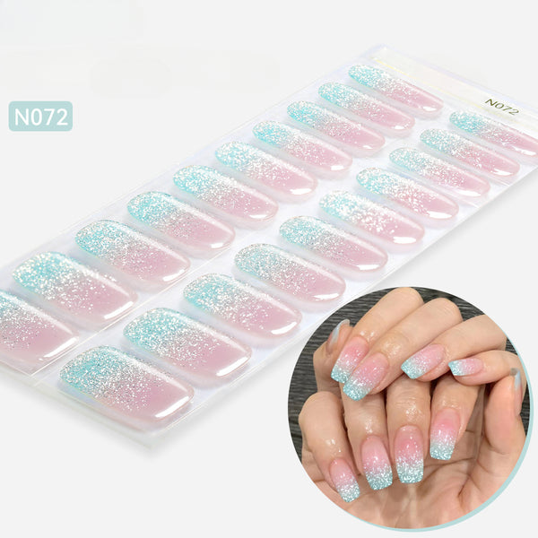 Semicured UV gel nail sticker kit