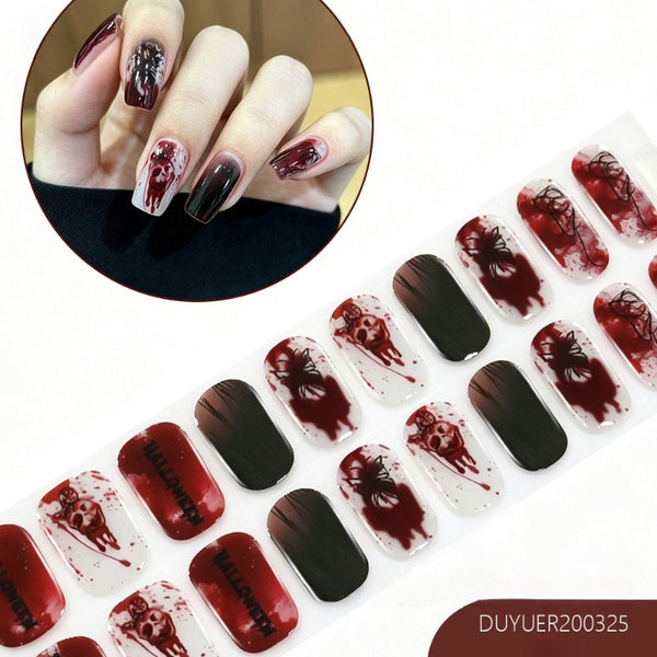 2026 New Christmas Gel Nail Sticker Lighting Harden Semi-Curing Nail Sticker