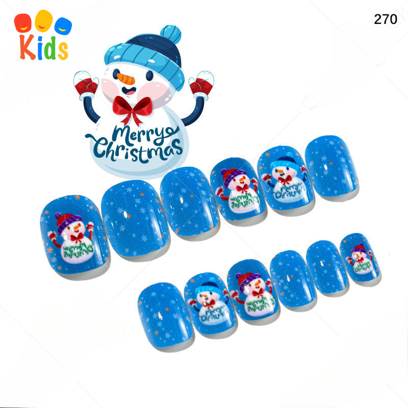 Mini press on nails for kids 24Pcs-12Size PNT-27