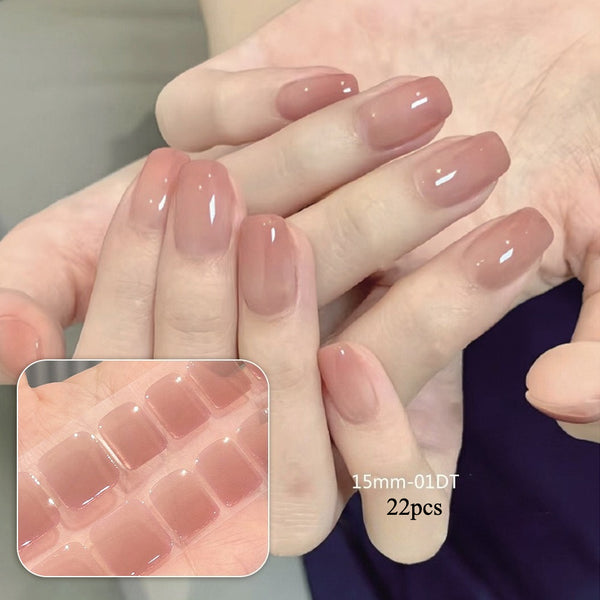 Semi-cured gel uv strips short nails 01DT