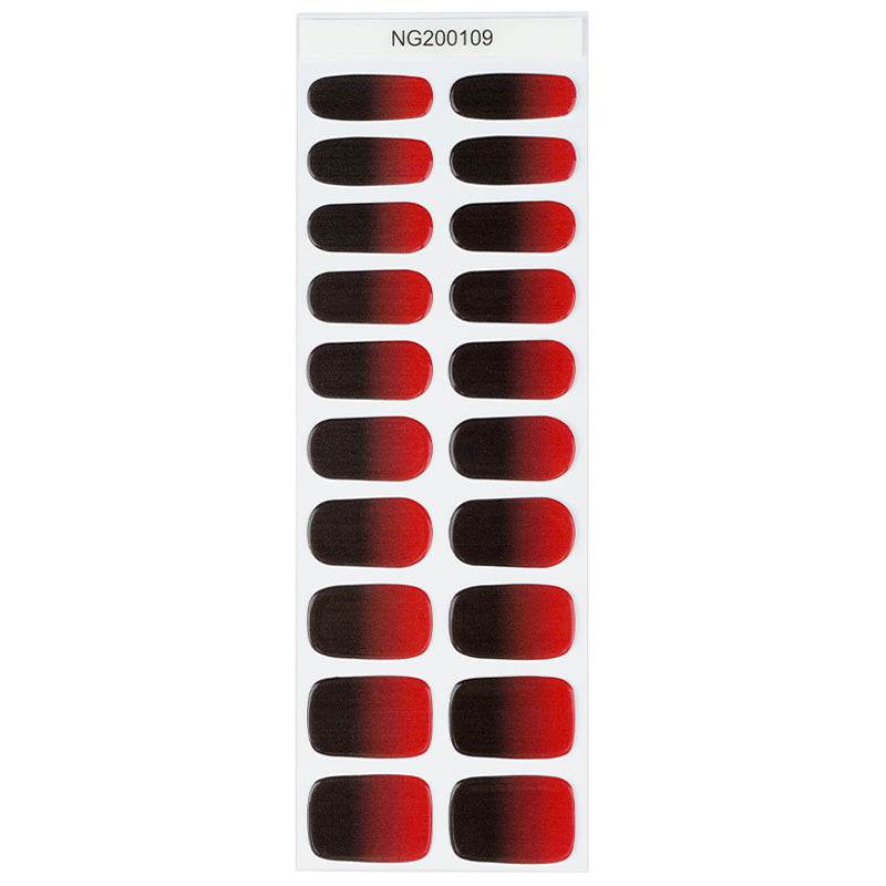 Semicured UV gel nail sticker kit Gradient red black