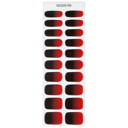 Semicured UV gel nail sticker kit Gradient red black