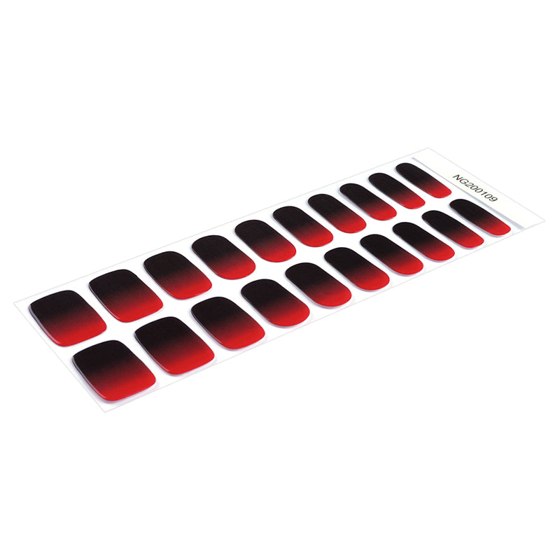 Semicured UV gel nail sticker kit Gradient red black