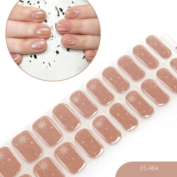 2026 New Christmas Gel Nail Sticker Lighting Harden Semi-Curing Nail Sticker