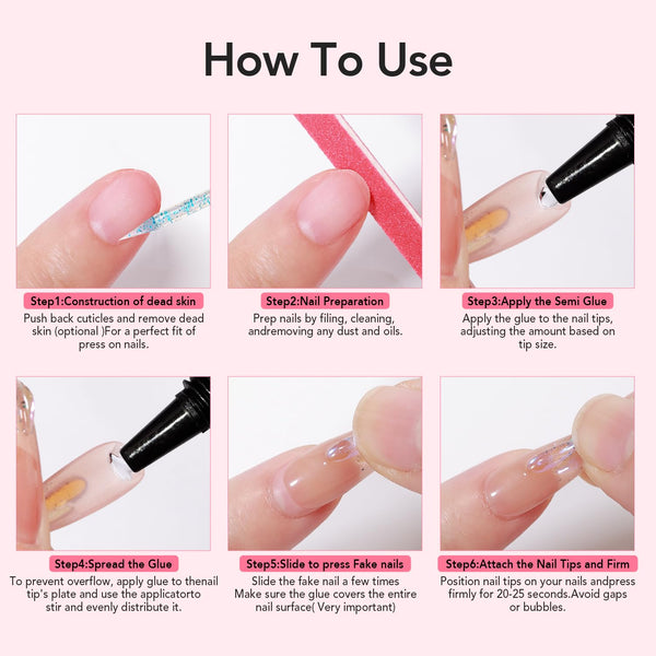 Semi Solid Nail Glue （No UV/LED Need）