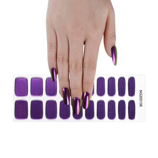 Semicured UV gel nail sticker kit Glitter Purple