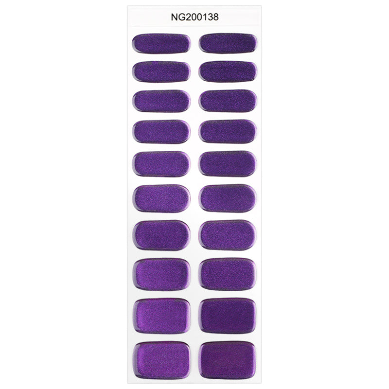 Semicured UV gel nail sticker kit Glitter Purple