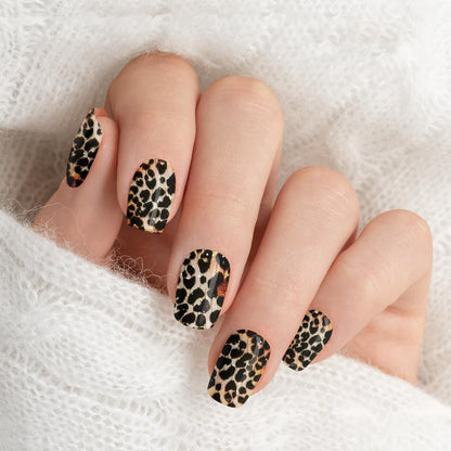 Semicured UV gel nail sticker kit Pure desire leopard print