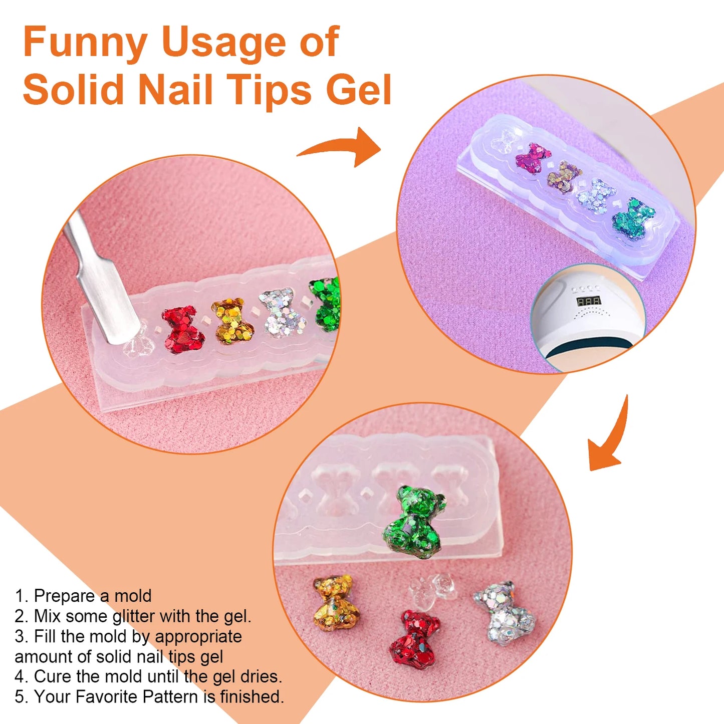 15g/8g Solid Nail Tips Gel For Press On False Nail Tips