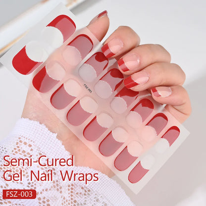 French White Edge Semi-Cured Gel Nail Wrap