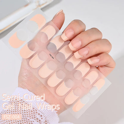 French White Edge Semi-Cured Gel Nail Wrap