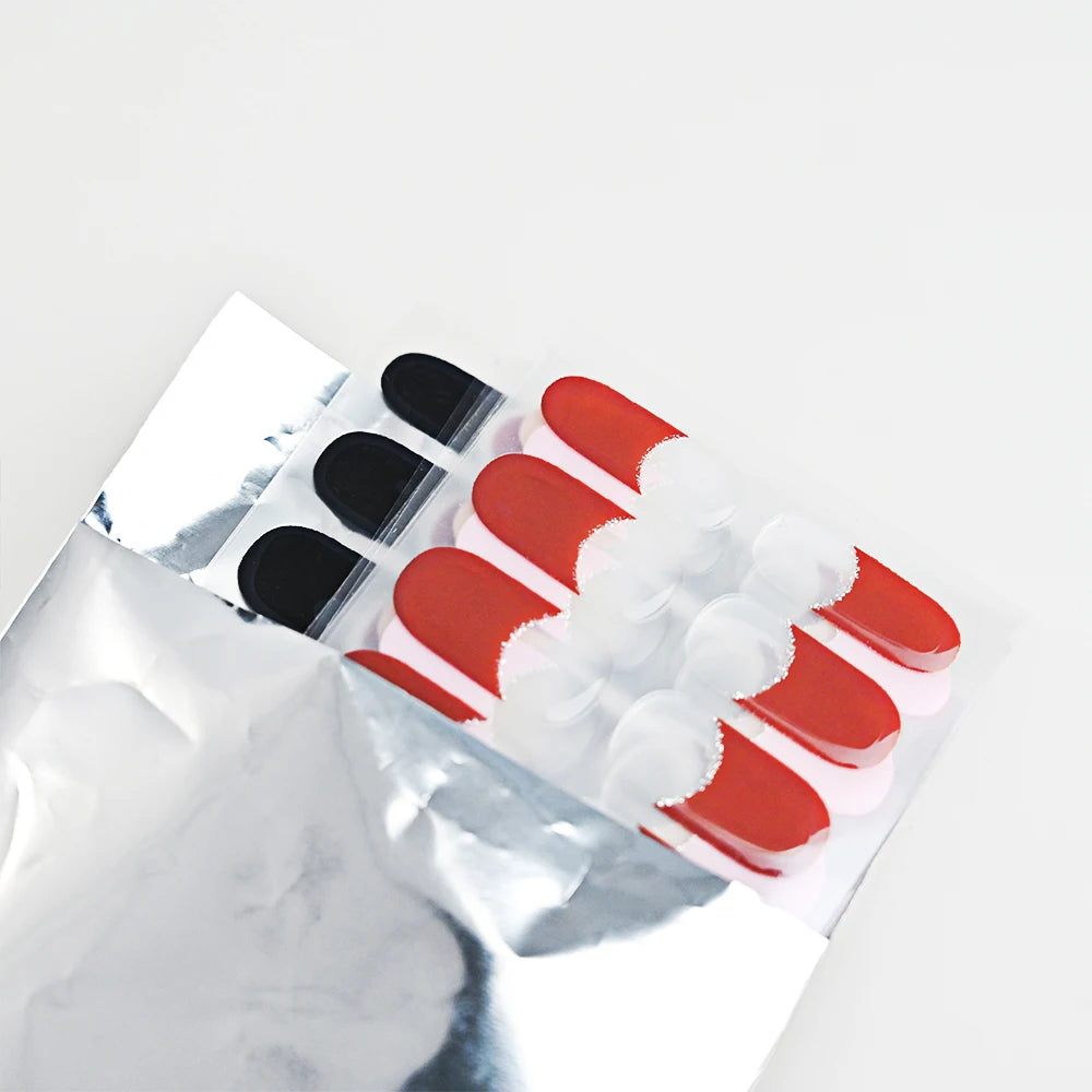 French White Edge Semi-Cured Gel Nail sticker kit