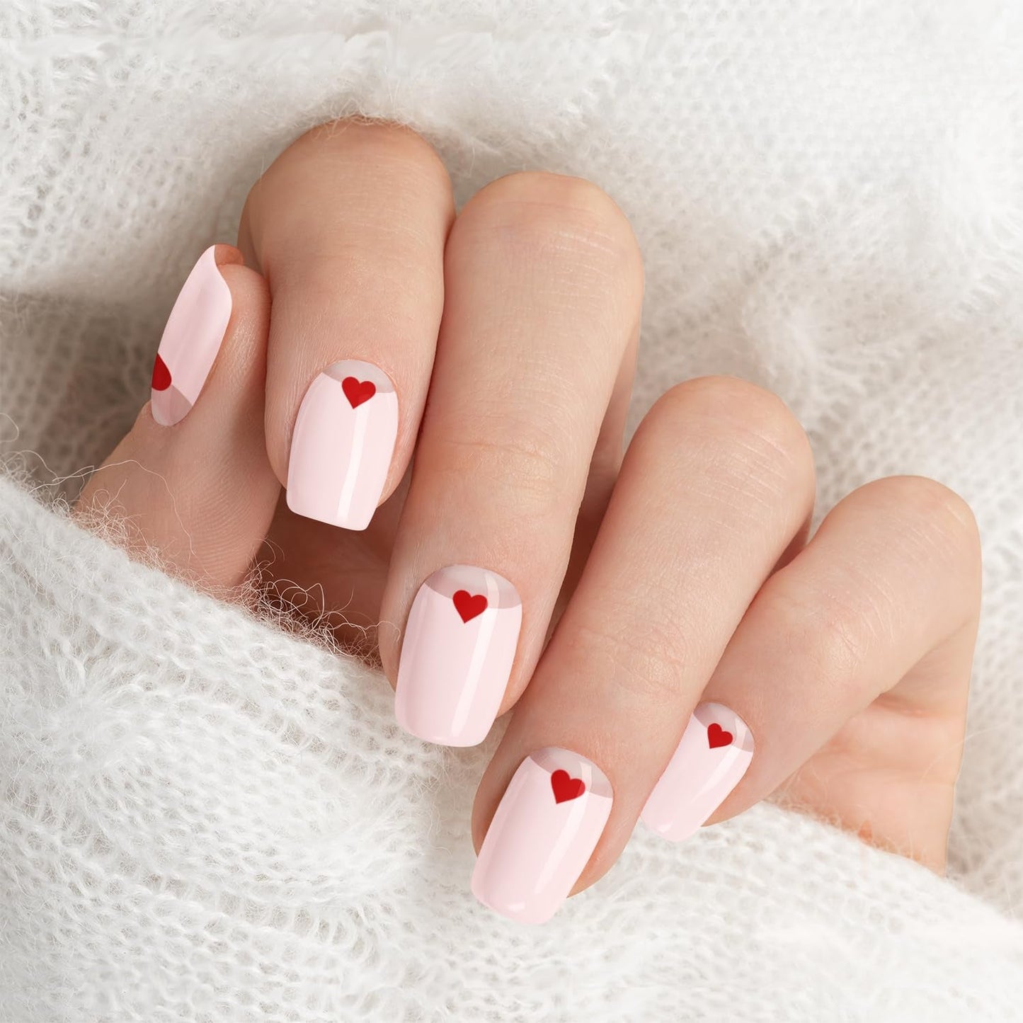 Semi Cured Gel Nail Strips Pink Love