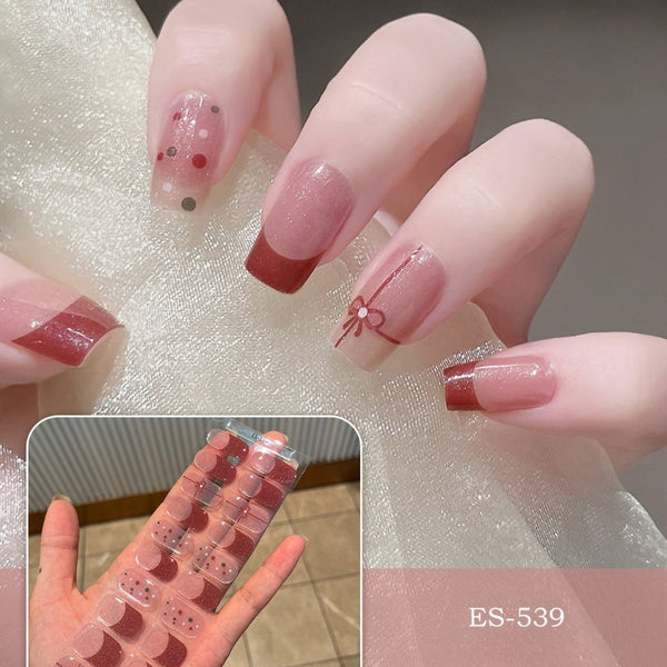 2026 New Christmas Gel Nail Sticker Lighting Harden Semi-Curing Nail Sticker