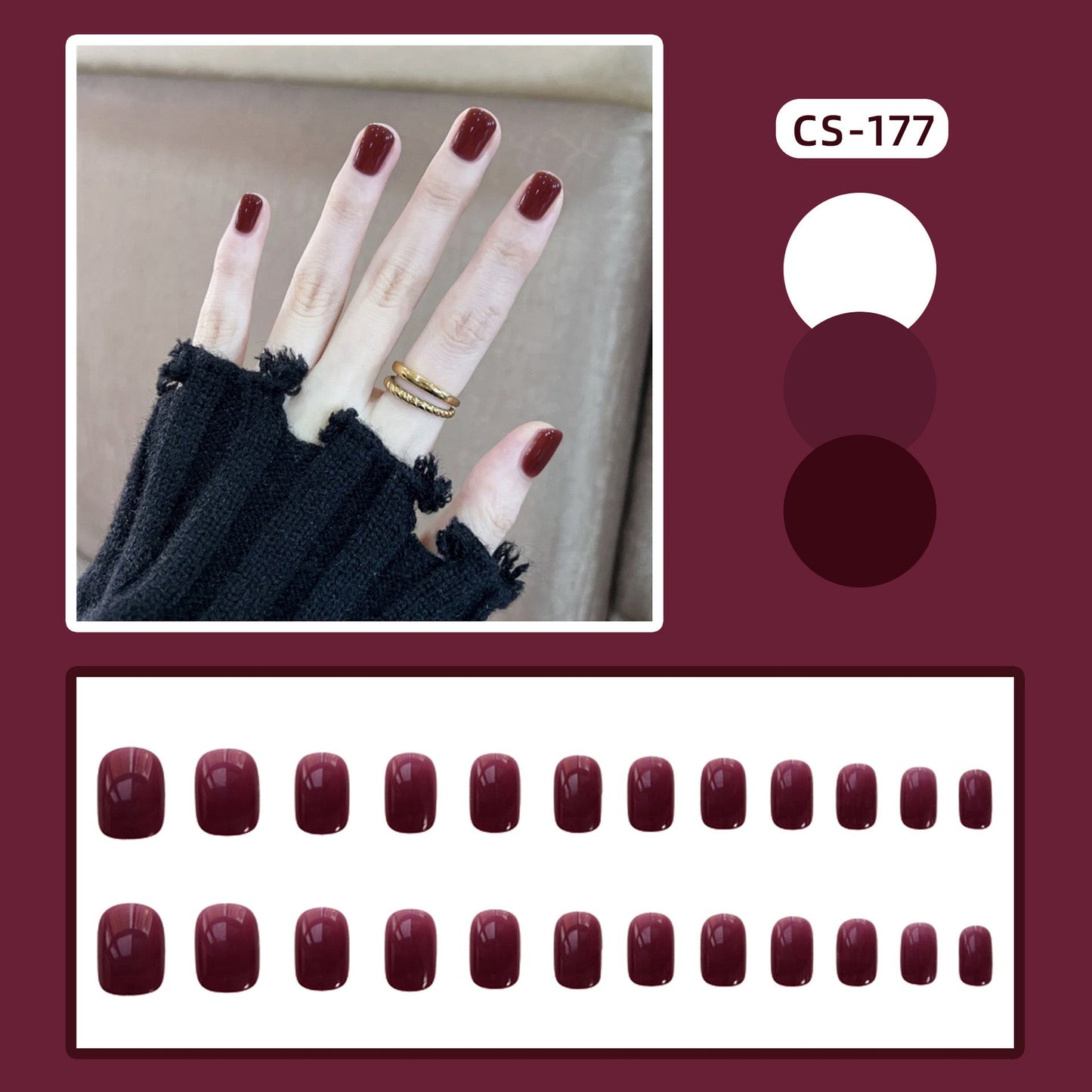 Soft Nails 24PCS/set CS-177(Suitable for flat/arched Nail)