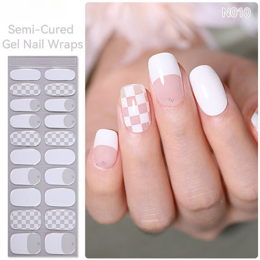 Semicured UV gel nail sticker kit N010