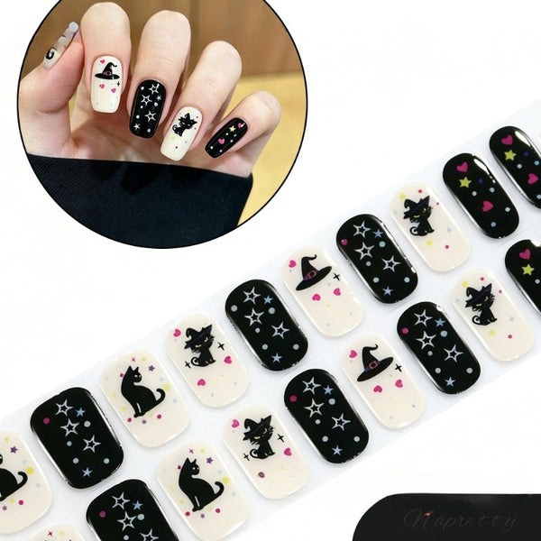 2026 New Christmas Gel Nail Sticker Lighting Harden Semi-Curing Nail Sticker