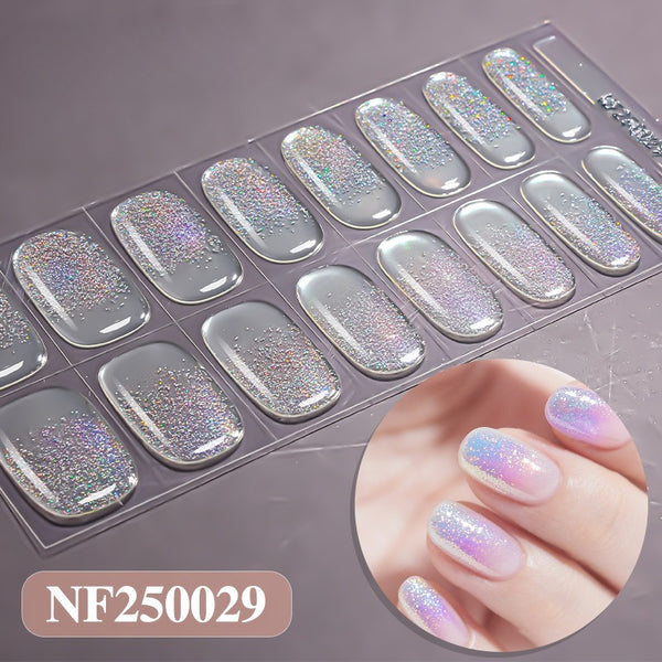 Semicured nail stickers