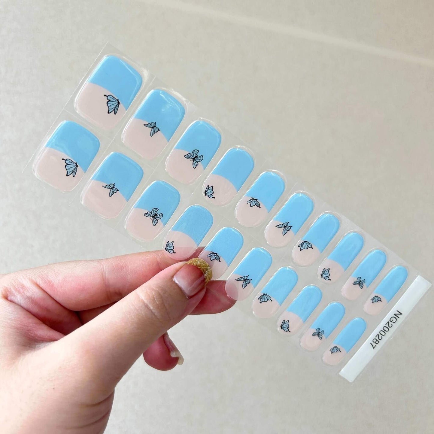 Semicured UV gel nail sticker kit Butterfly