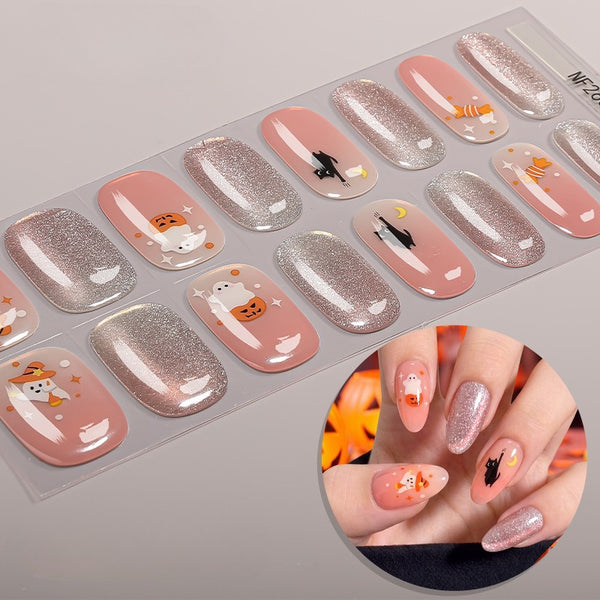 Halloween luminous semi-curable gel manicure sticker