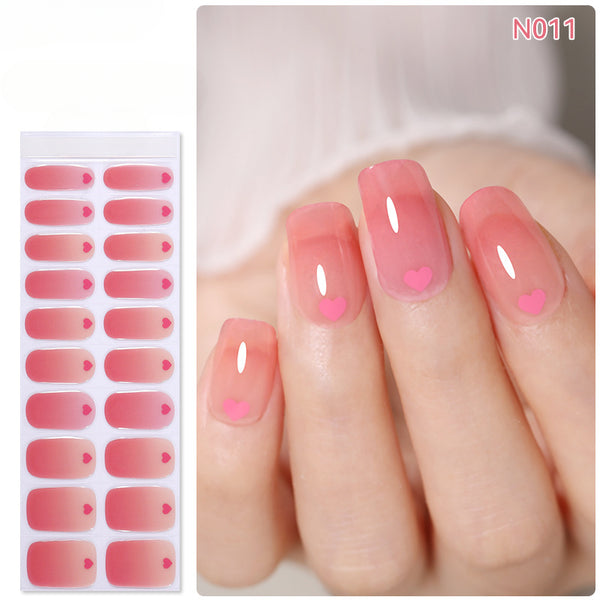 Semicured UV gel nail sticker kit