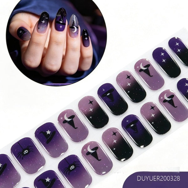 2026 New Christmas Gel Nail Sticker Lighting Harden Semi-Curing Nail Sticker