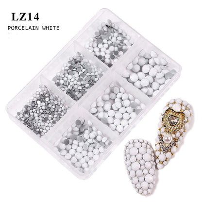 Nail art flat bottom diamond mixed color champagne 6 grid mixed batch nail DIY jewelry sticker diamond nail art jewelry