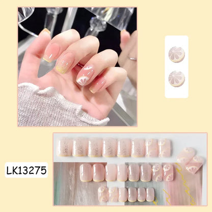 24P Cute Childlike Rainbow Fake Nails