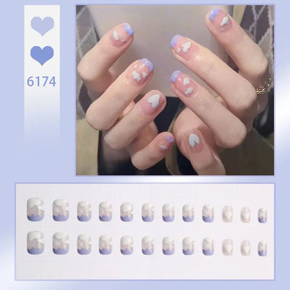 24P Cute Childlike Rainbow Fake Nails