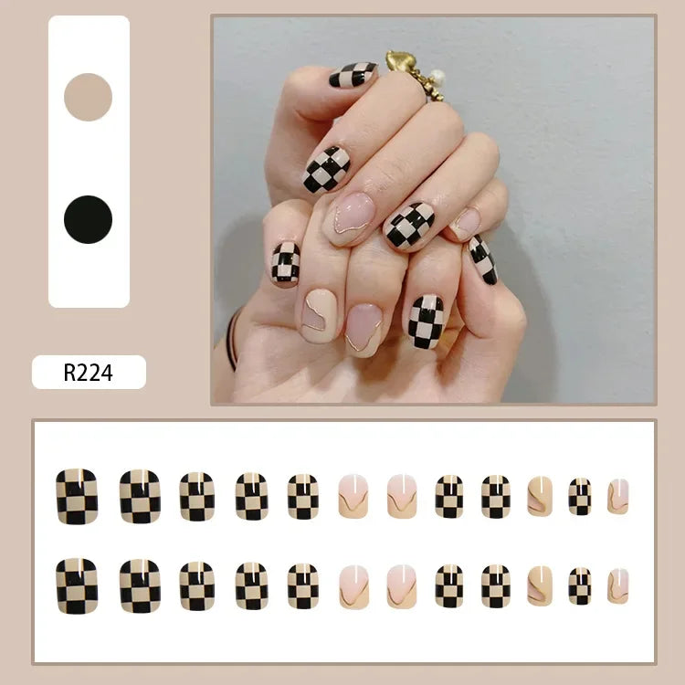 24P Cute Childlike Rainbow Fake Nails