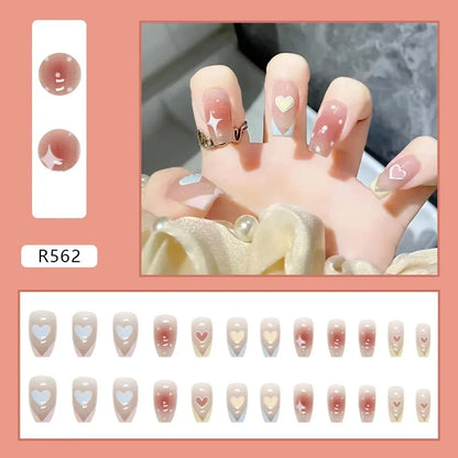 24P Cute Childlike Rainbow Fake Nails