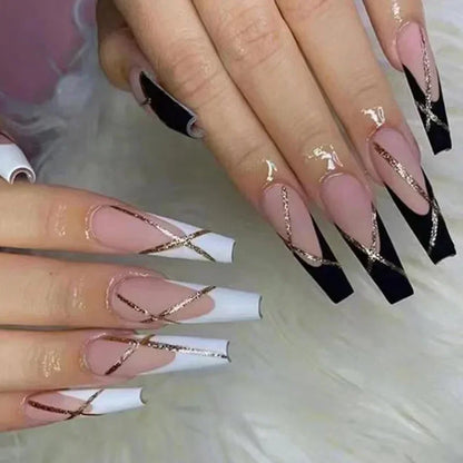 24Pcs Long Coffin False Nails