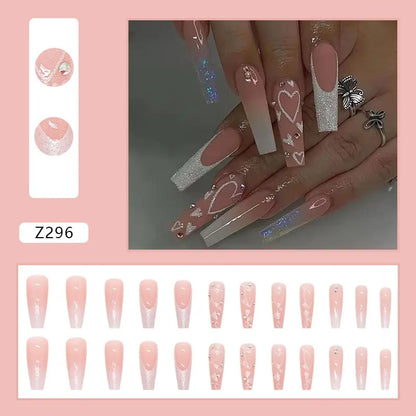 24pcs Artifical Bails With Glue Fake Nail