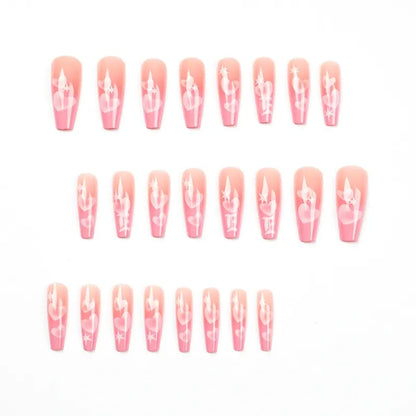 24pcs Artifical Bails With Glue Fake Nail