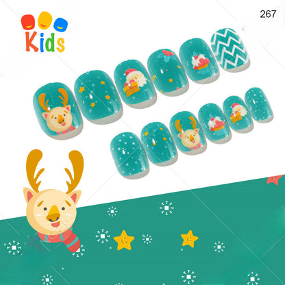 Mini press on nails for kids 24Pcs-12Size PNT-27