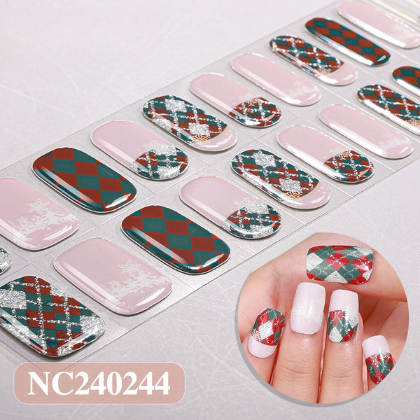 Christmas gel UV semi-cured nail sticker