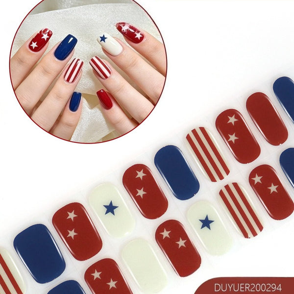 Independence Day 20 Finger Semi-Cure Gel Nail
