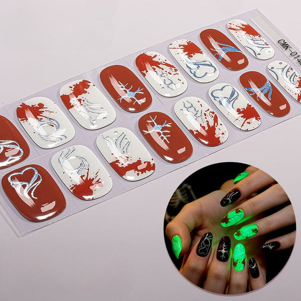 Halloween luminous dark UV-free nail sticker CMK0143