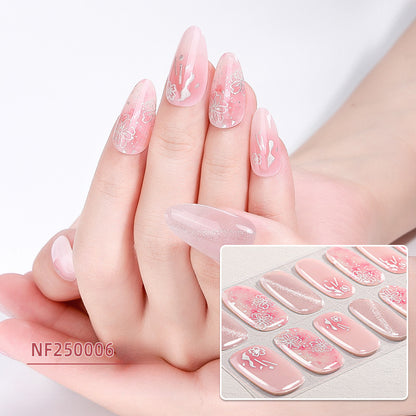 Semicured UV gel nail sticker