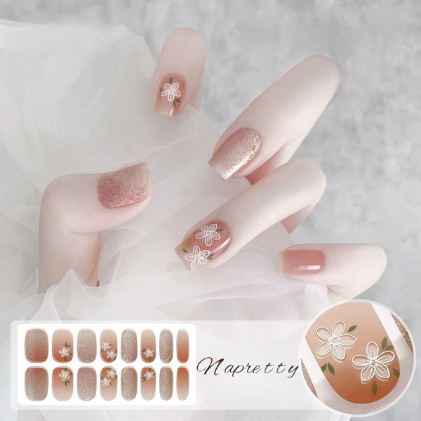 [No Lighting] Light Blue Embossed Cat's Eye Gel Nail Wrap