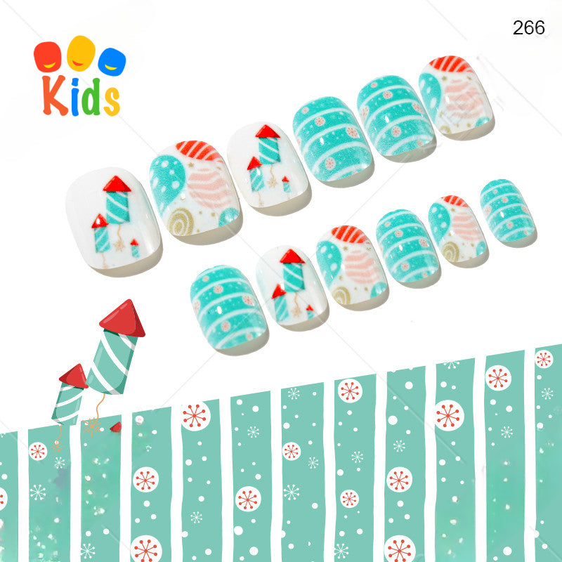 Mini Press On Nails For Kids 24Pcs-12Size