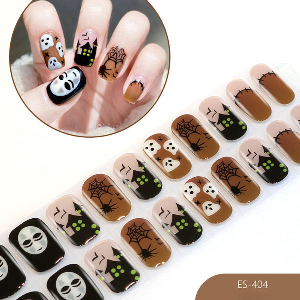 2026 New Christmas Gel Nail Sticker Lighting Harden Semi-Curing Nail Sticker
