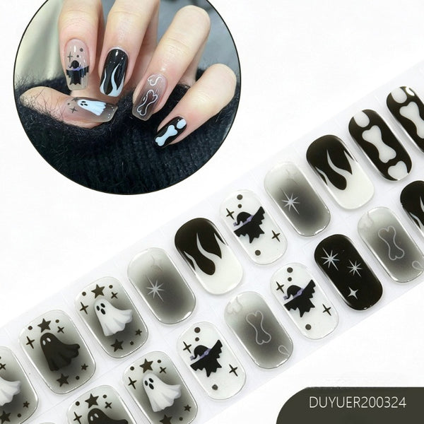 2026 New Christmas Gel Nail Sticker Lighting Harden Semi-Curing Nail Sticker