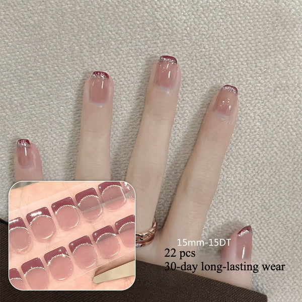 Semi-cured gel uv strips short nails 15DT