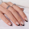 24pcs/Set Press On Nails Black French