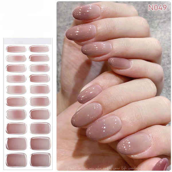 Semicured UV gel nail sticker kit